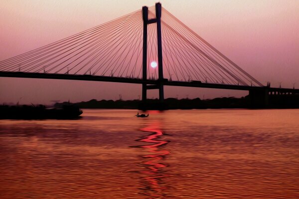 A huge bridge across the river of Europe