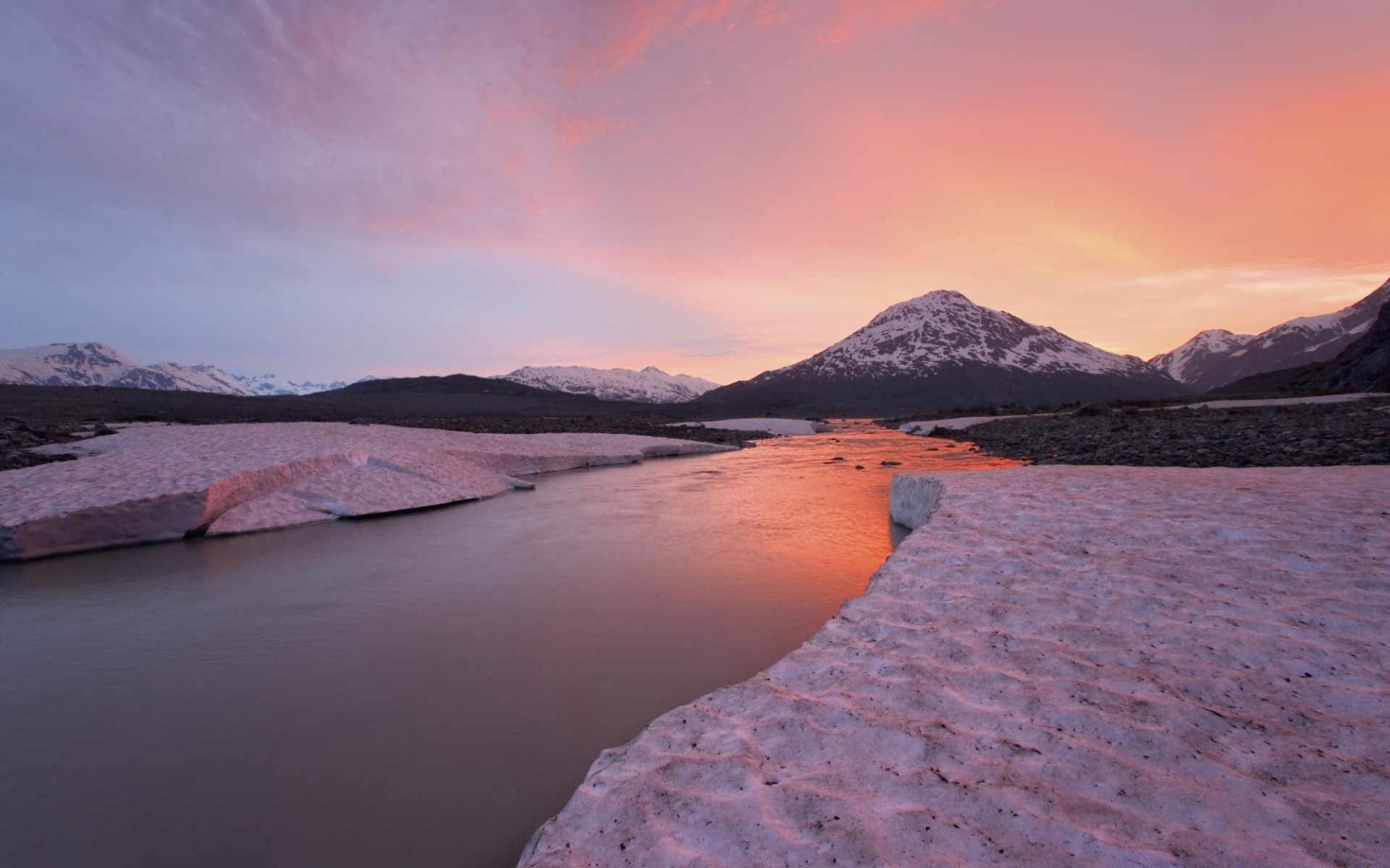 flüsse teiche und bäche teiche und bäche landschaft wasser berge sonnenuntergang see schnee dämmerung himmel reisen reflexion abend natur meer im freien landschaftlich meer strand wüste ozean