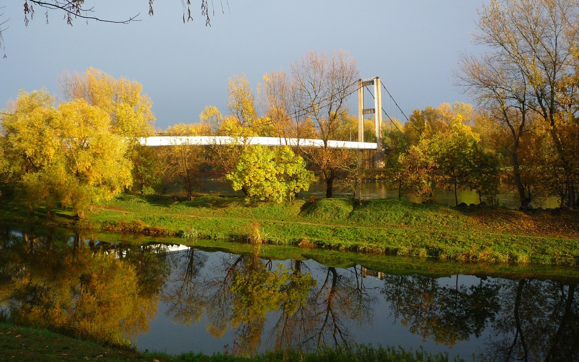 rivers ponds and streams tree fall water landscape pool river nature reflection lake season wood leaf park outdoors environment bridge grass sky scenic