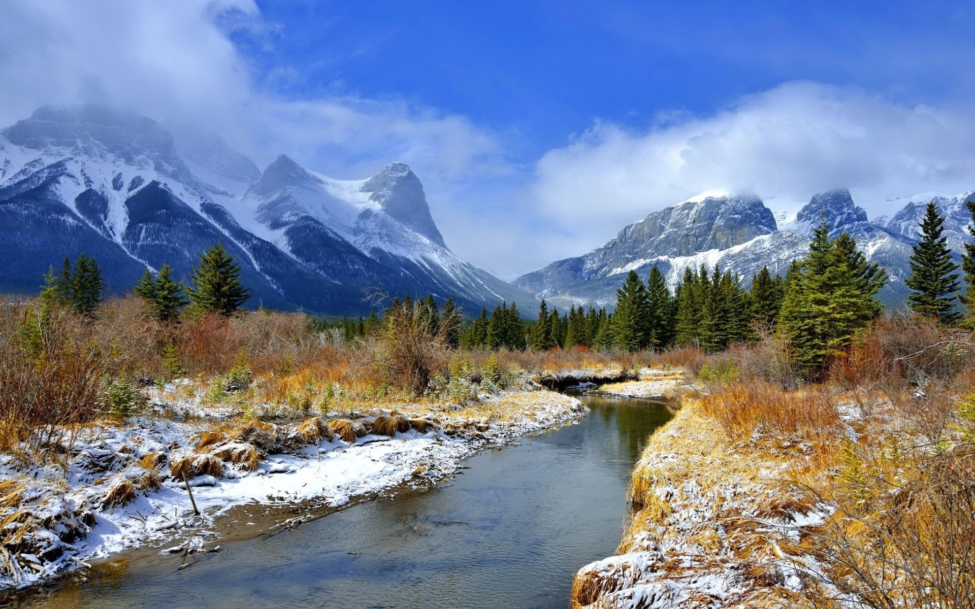 rivers ponds and streams water mountain nature landscape snow travel outdoors lake wood scenic sky river wild fall tree daylight