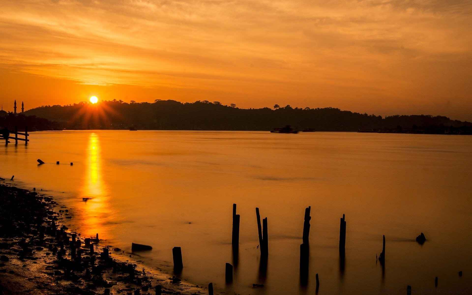 rivers ponds and streams sunset dawn water sun dusk evening reflection lake beach nature sky silhouette