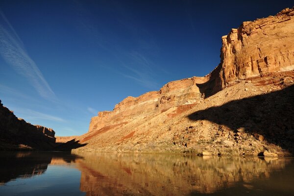 The river flowing in the canyon