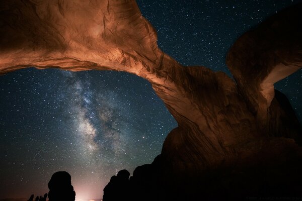 Surrealist painting. Night sky