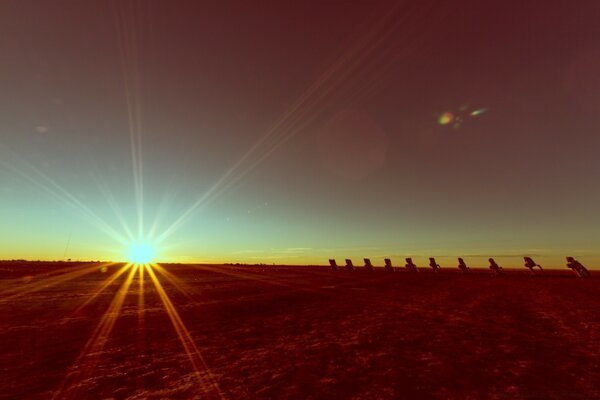 Sonnenuntergang, die letzten Strahlen des ausgehenden Tages