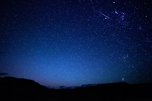 Starry night sky in winter