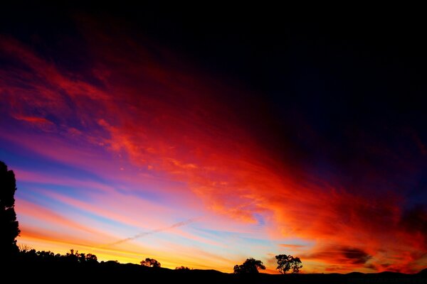 Heavenly twilight and evening sunset