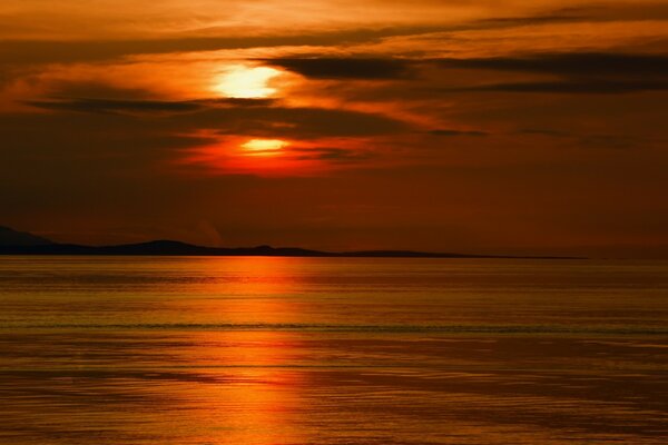 Sonnenuntergang Landschaft von Himmel und Meer