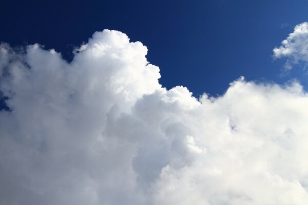 Hundiéndose en nubes blancas esponjosas