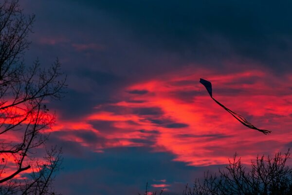 La beauté mystérieuse du ciel pendant le coucher du soleil