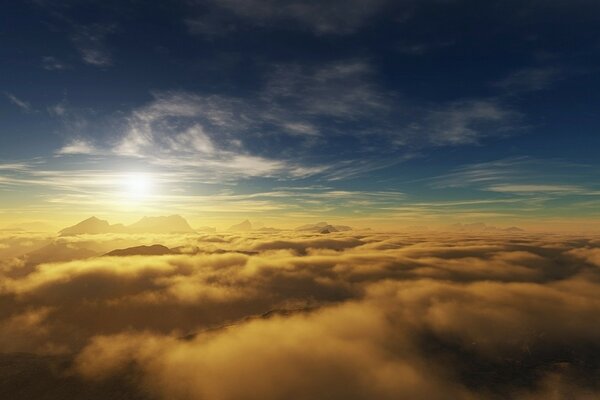 Blick auf den Himmel über den Wolken