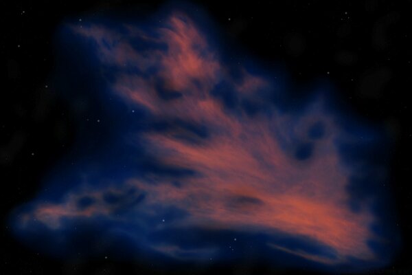 Night sky with pink nebula