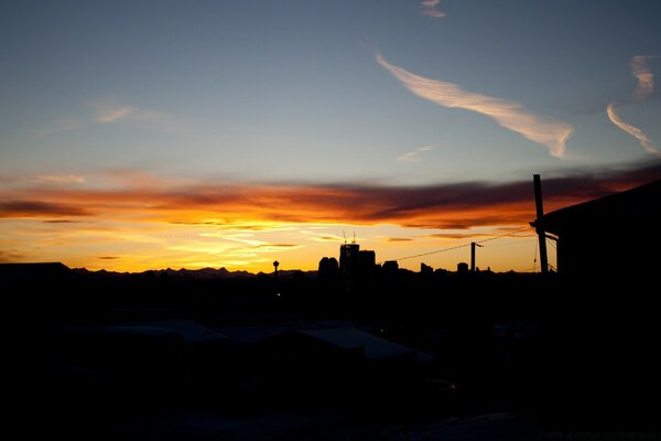 The city at dusk and the sky at dawn