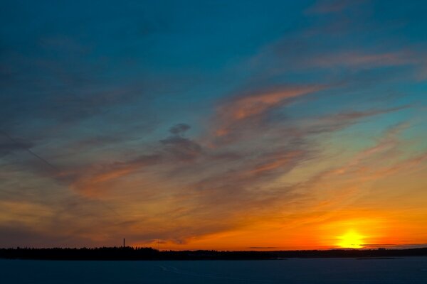 Beautiful Sunrise in the sky in nature