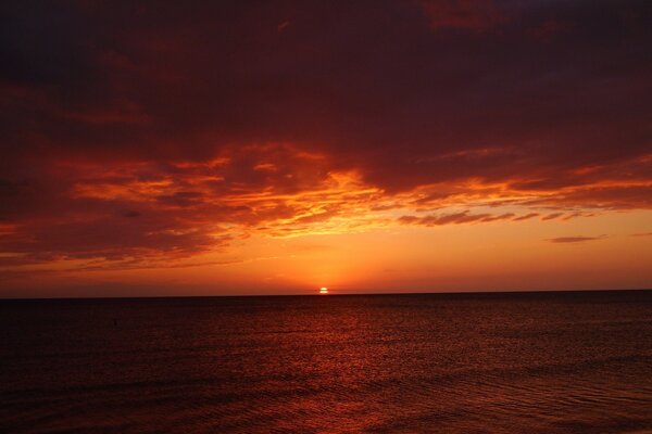 Sunset sky over the river