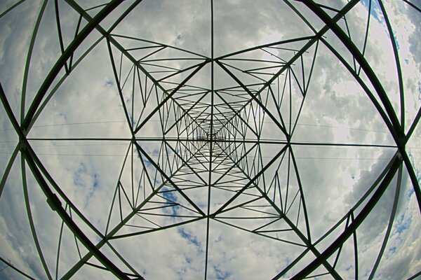 Imagem geométrica das linhas que vão para o céu