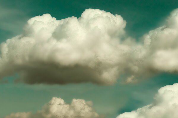 White fluffy clouds in the sky