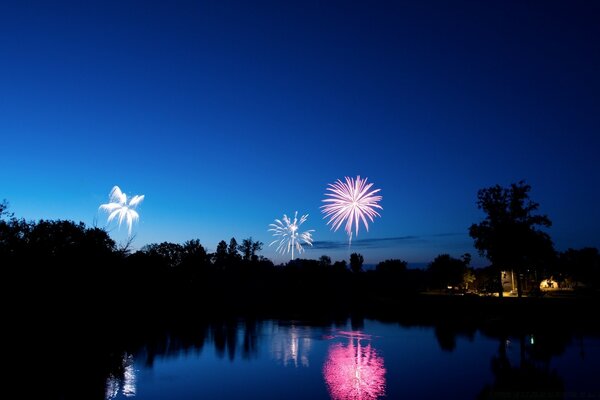 Festive fireworks on vacation