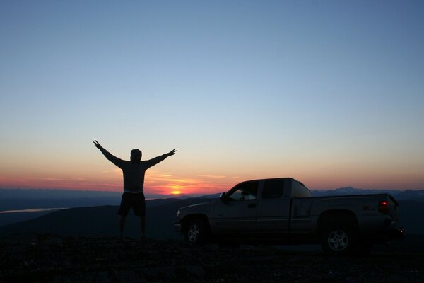 Freedom is beautiful at a summer sunset