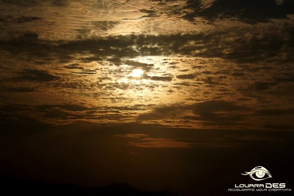 Coucher de soleil doré dans le désert