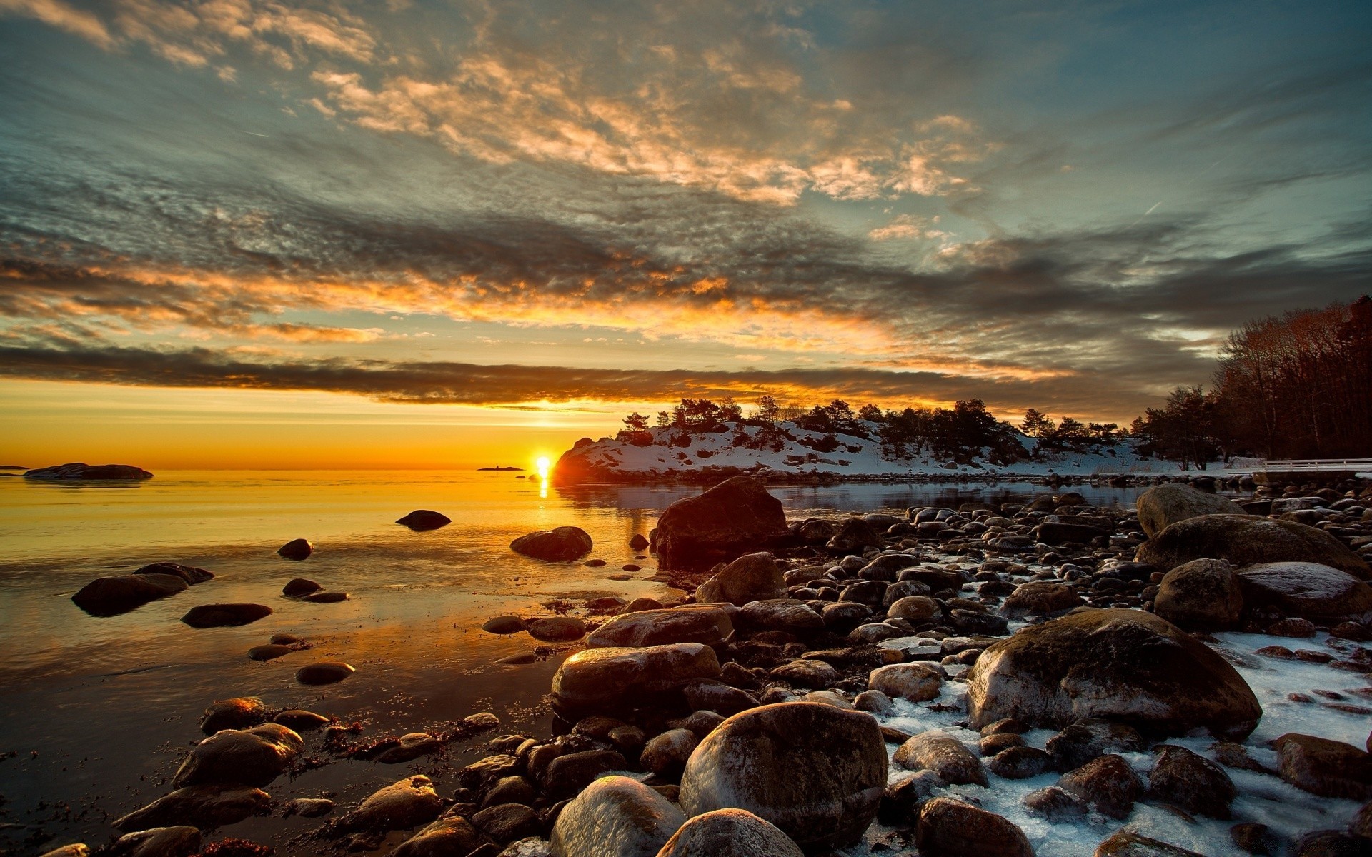 lake sunset dawn water dusk sun beach evening ocean sea sky seashore nature seascape fair weather landscape reflection