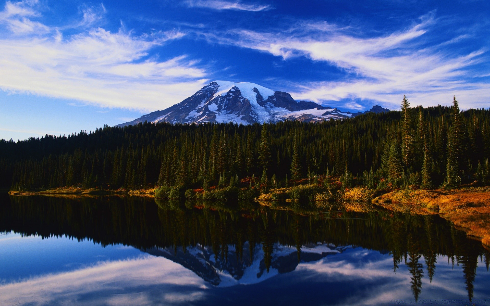 lake reflection water dawn landscape mountain outdoors nature sunset wood sky scenic evening snow travel