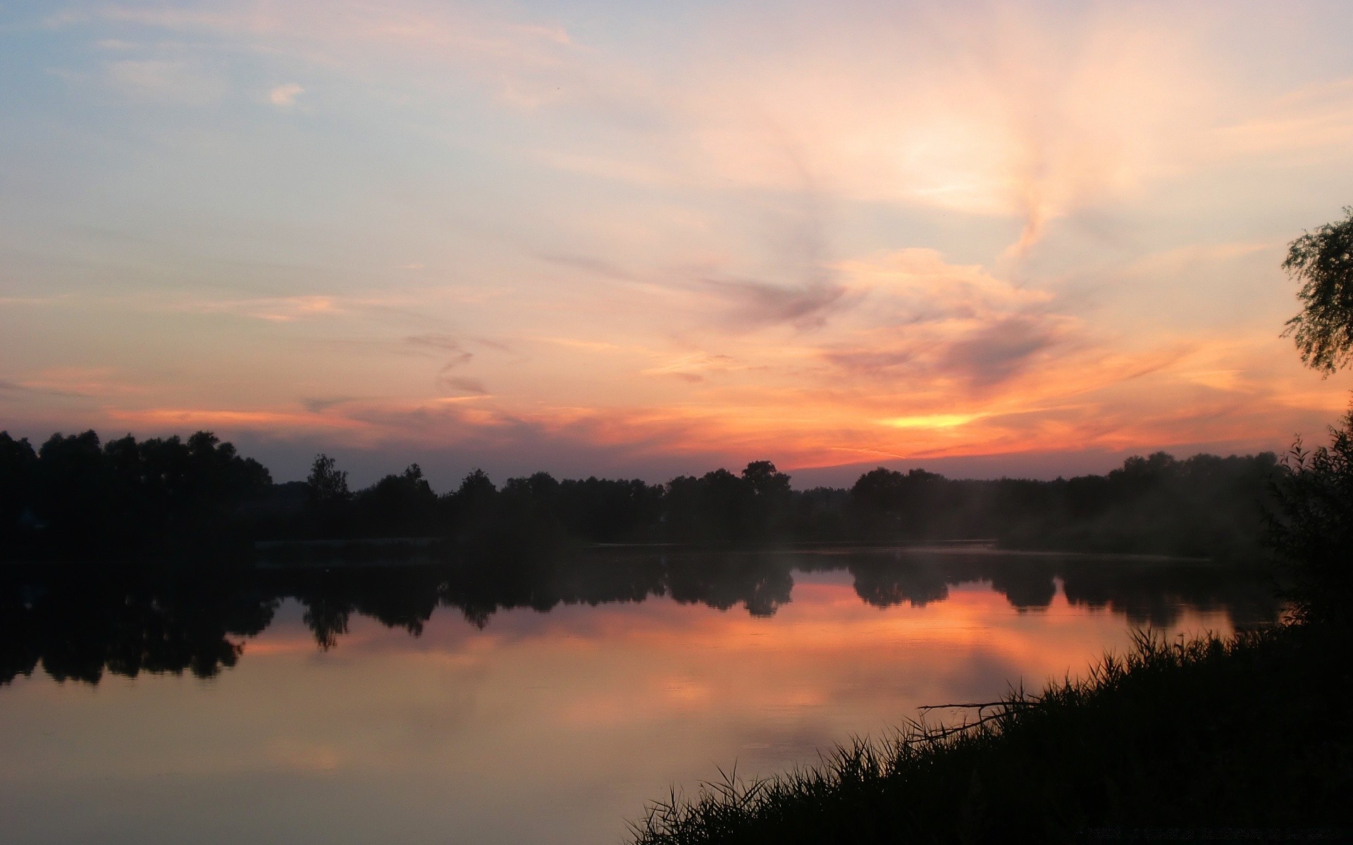 see sonnenuntergang dämmerung wasser abend landschaft dämmerung sonne reflexion baum im freien natur himmel nebel silhouette nebel