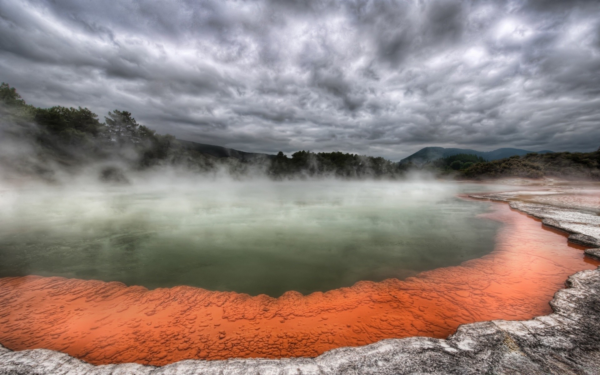 lake water landscape storm travel sunset dawn scenic hot spring steam sky outdoors ocean nature sea dramatic