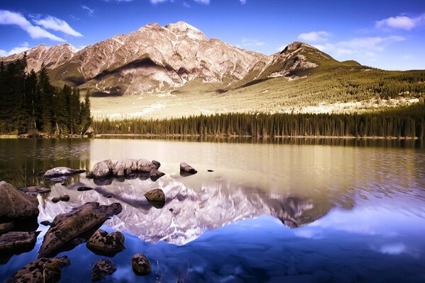 Vista sulle montagne e sul fiume