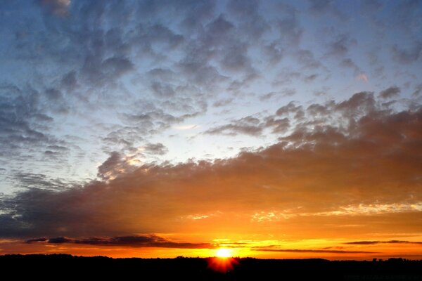 Summer sunset of the last day