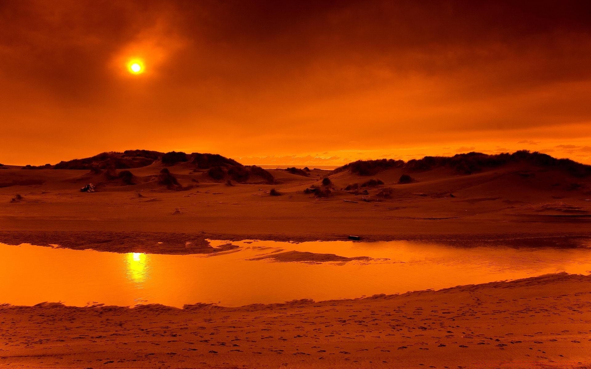 ciel coucher de soleil aube soleil crépuscule soir eau ciel beau temps désert