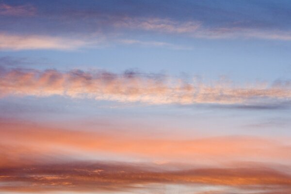 Sky in colored stripes at sunset