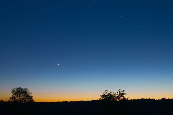 Twilight in the field. Sunset of nature