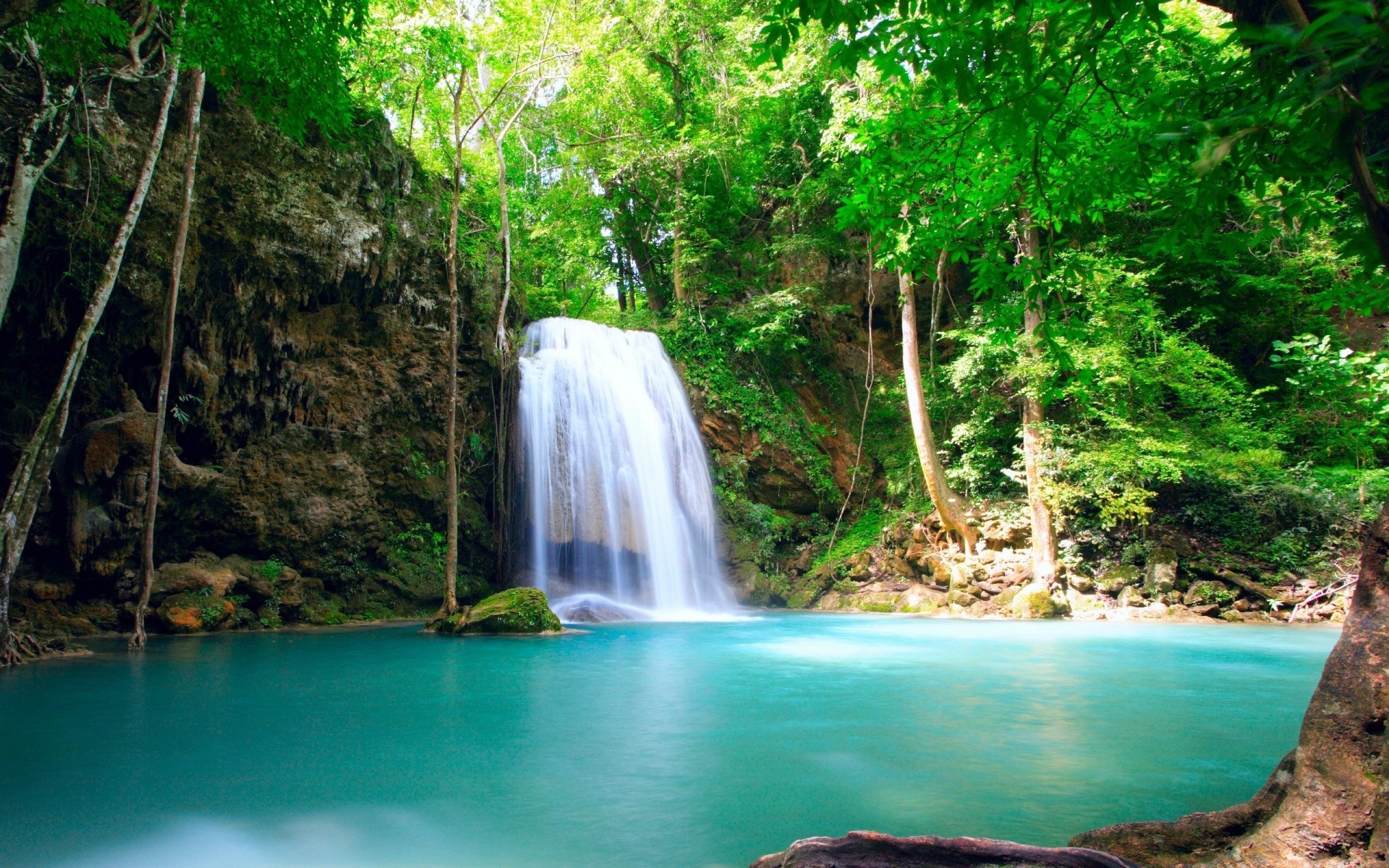 waterfalls water waterfall tropical nature wood stream travel leaf creek river landscape tree summer paradise cascade outdoors rock jungle motion