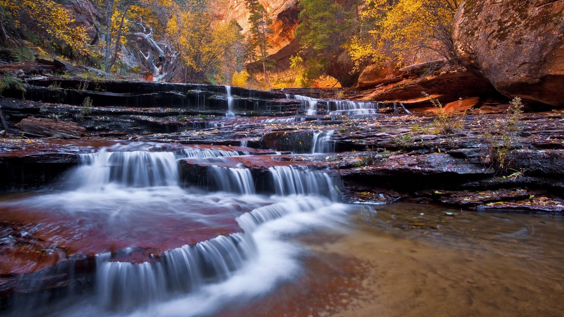 şelaleler su şelale nehir sonbahar akış doğa manzara seyahat hareket kaya art arda sıralı dere açık havada ahşap rapids akış doğal fotoğraf park