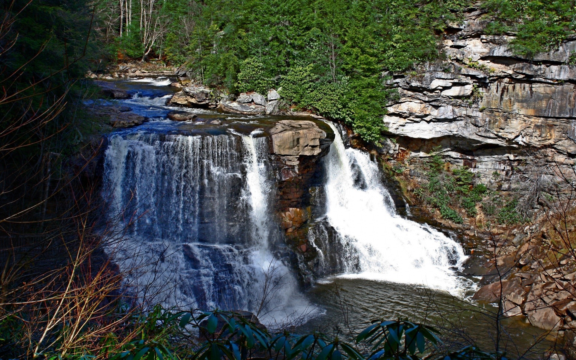 cascate acqua cascata flusso fiume legno natura roccia creek cascata all aperto paesaggio autunno albero foglia flusso viaggi traffico rapids scenic