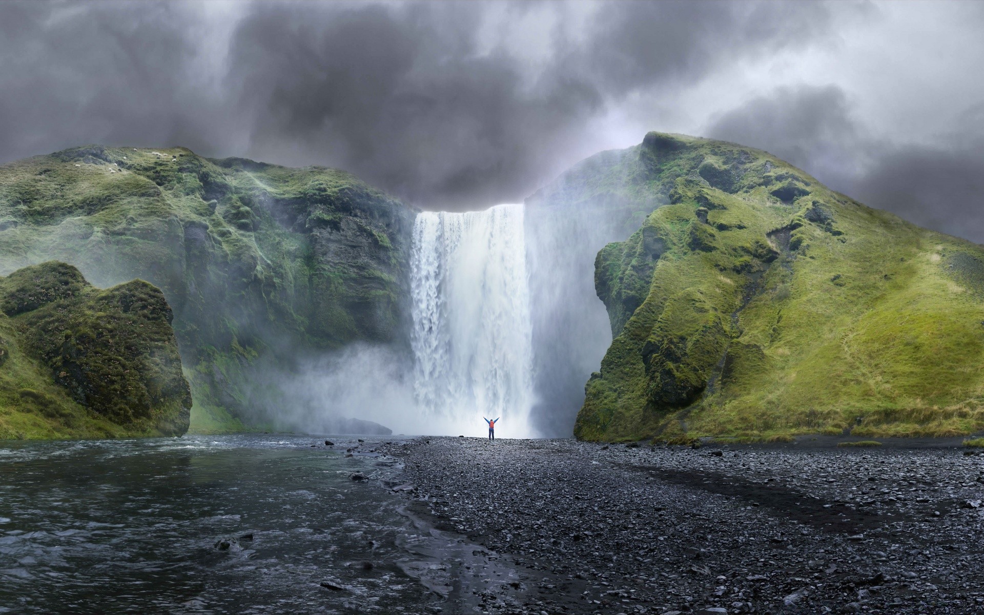 cascadas agua paisaje viajes al aire libre cascada río niebla erupción naturaleza volcán luz del día arco iris montañas roca