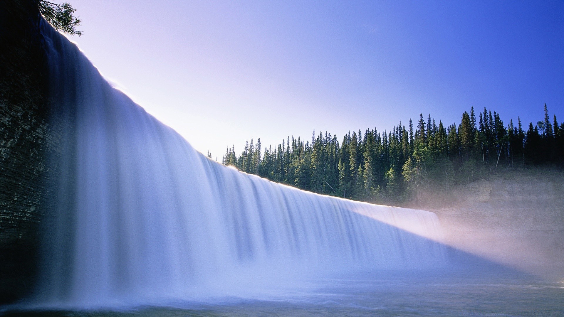 cascades eau neige paysage nature en plein air hiver voyage brouillard froid