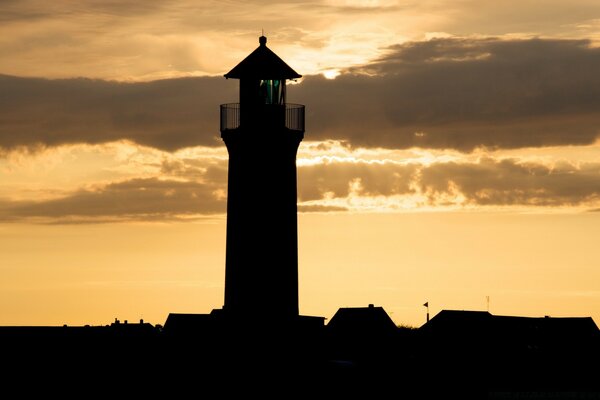 Lighthouse near a beautiful bay