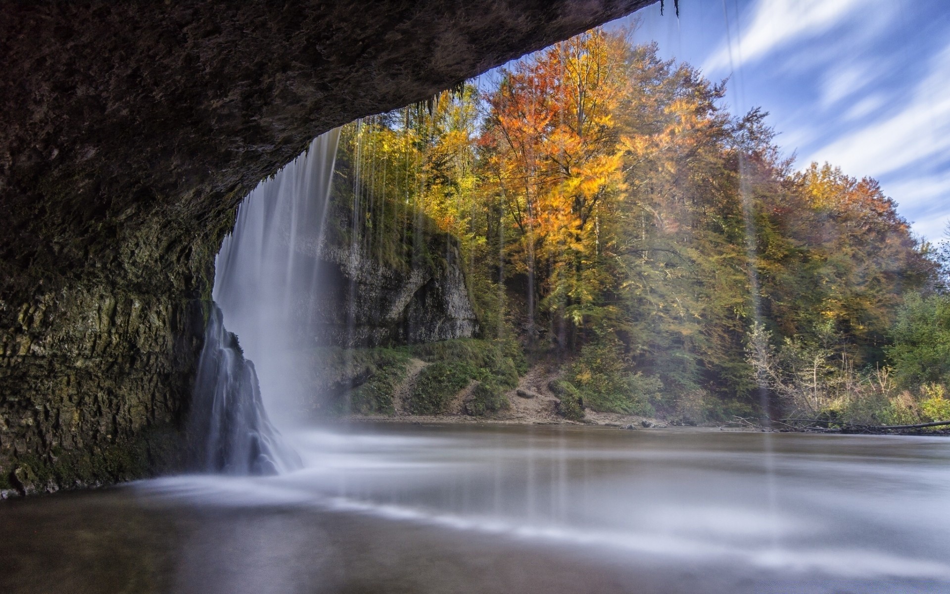 cascades automne eau rivière cascade bois à l extérieur paysage nature voyage arbre feuille scénique flux lumière du jour parc trafic