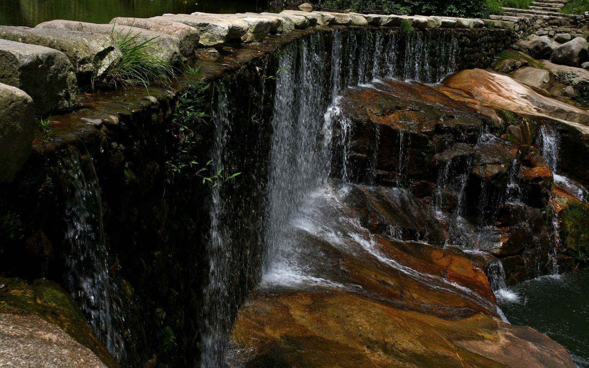 cascadas cascada agua río corriente cascada corriente madera naturaleza grito movimiento al aire libre roca musgo medio ambiente árbol paisaje splash parque mojado