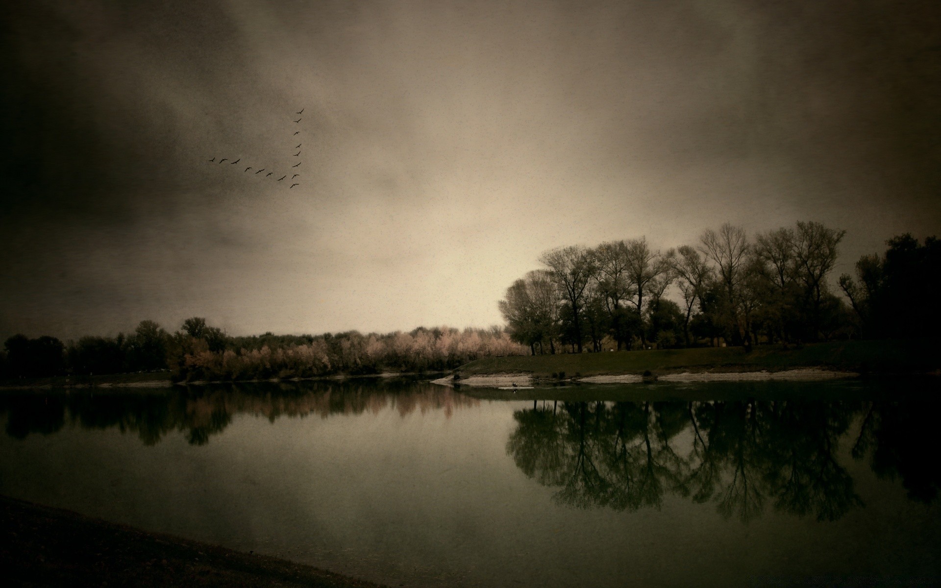 autumn lake reflection tree landscape water river dawn nature sunset sky pool outdoors evening