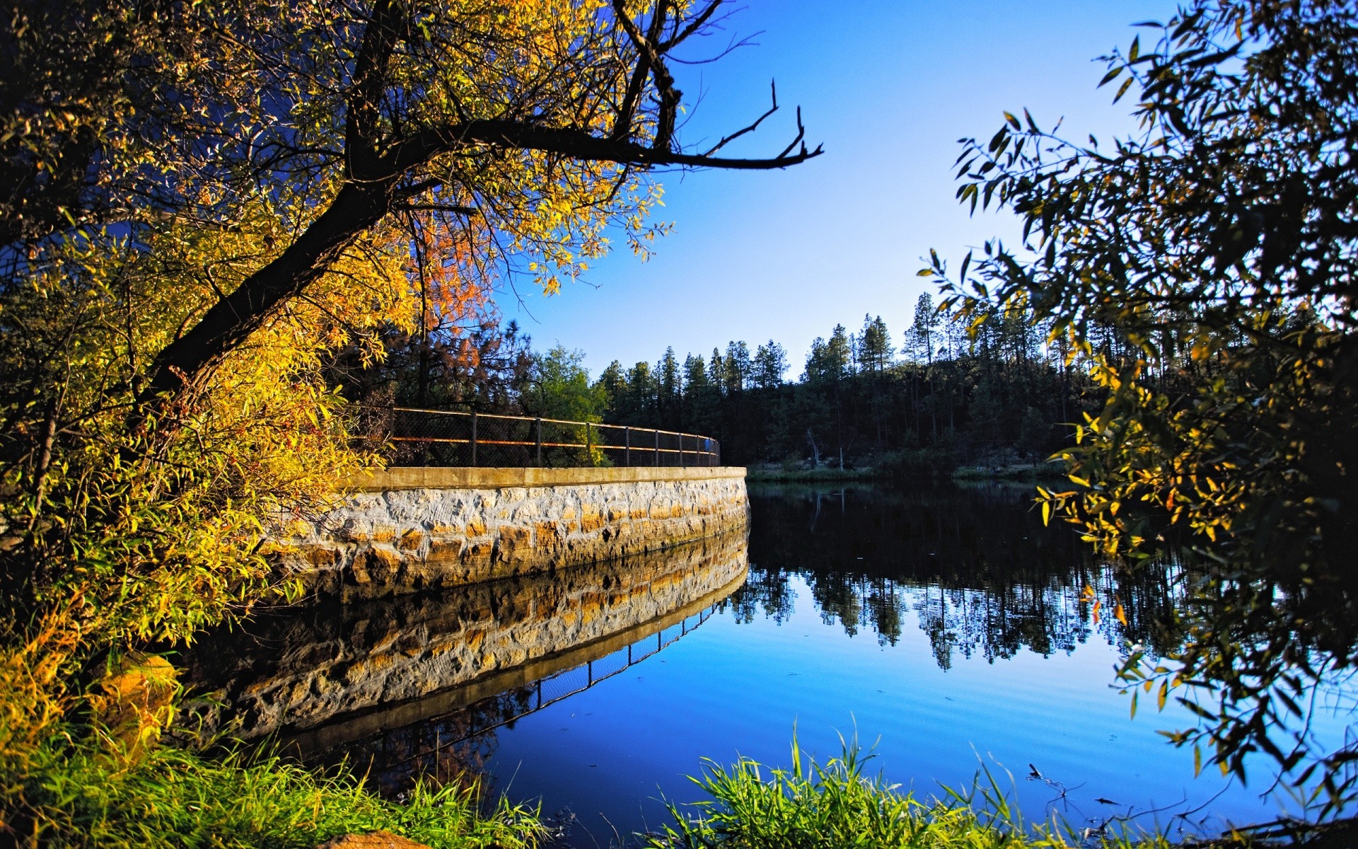 jesień drzewo natura drewno jesień krajobraz jezioro na zewnątrz odbicie wody niebo sceniczny liść sezon park