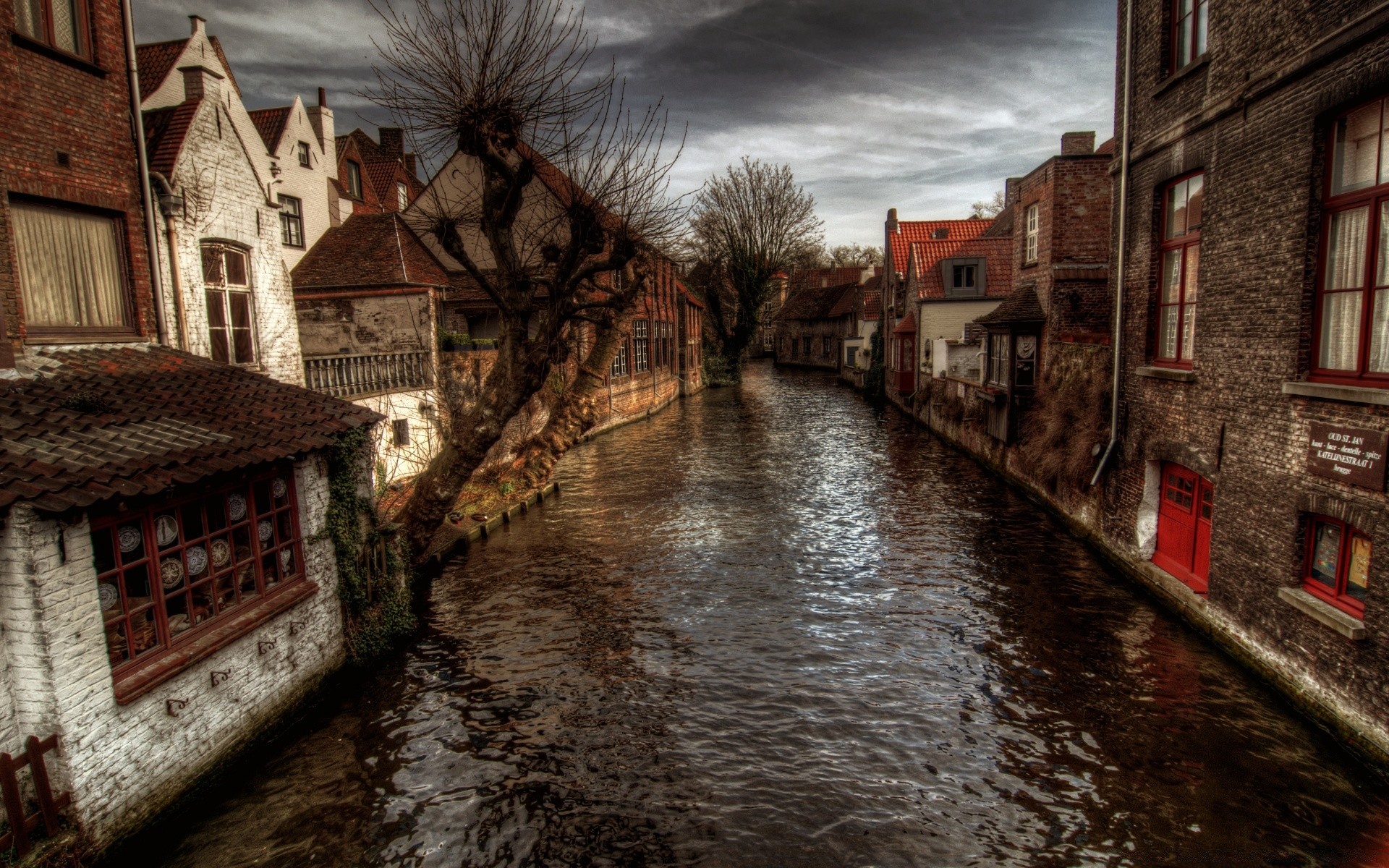 otoño calle canal ciudad casa arquitectura casa ciudad viajes río agua invierno viejo urbano