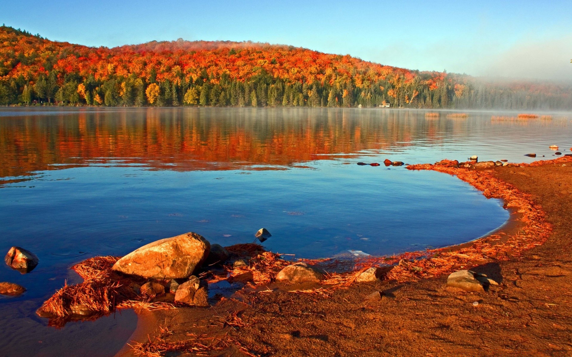 automne eau scénique voyage en plein air réflexion paysage soir coucher de soleil lumière du jour lac ciel