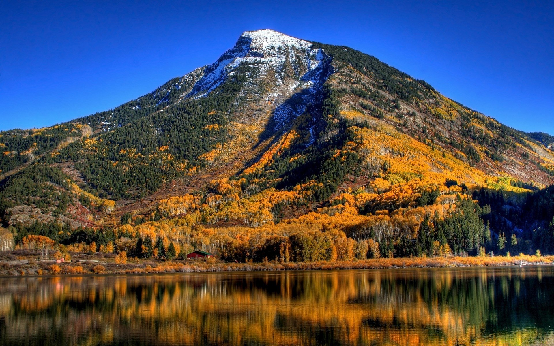 autumn mountain lake landscape nature water outdoors travel reflection scenic fall wood sky snow