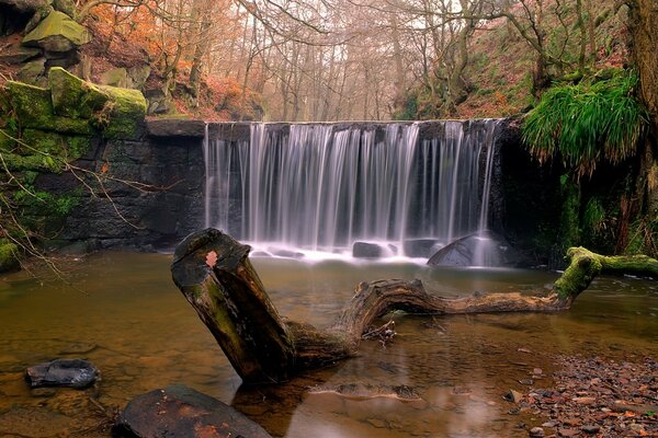 Wasserfall im Herbstwald