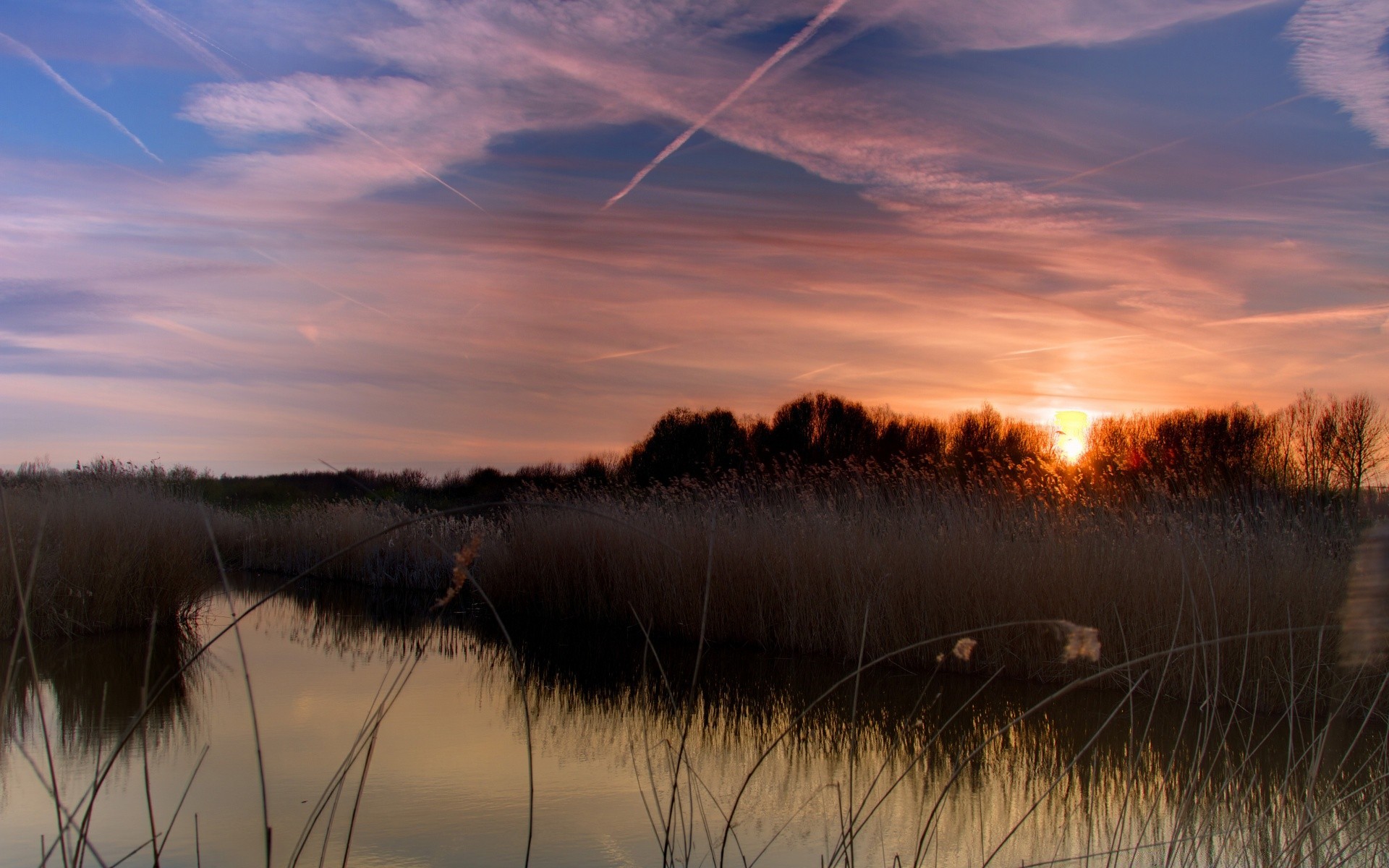 lago paisaje amanecer puesta de sol reflexión agua noche río reed luz naturaleza otoño árbol sol marcha crepúsculo niebla cielo tiempo