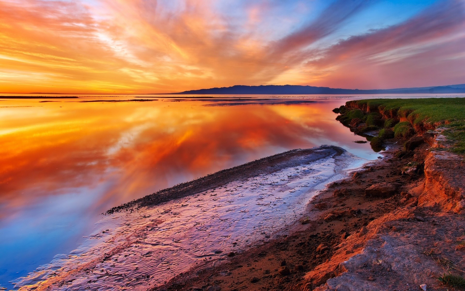 lac coucher de soleil soir ciel aube crépuscule paysage eau voyage nature en plein air soleil