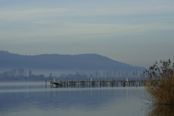 Foggy terrain. Atmospheric background