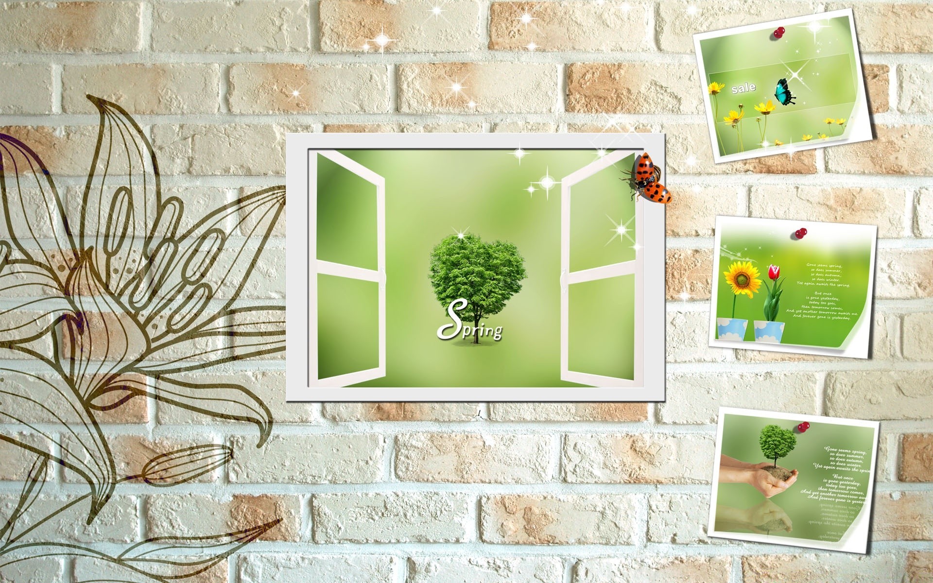 spring wall architecture retro picture frame design decoration old house desktop interior design